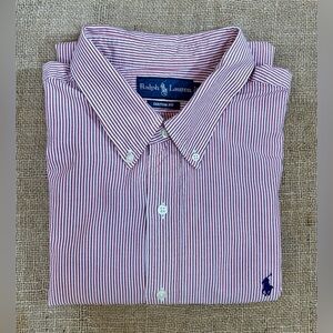 Ralph Lauren Men's Red Striped Casual Shirt